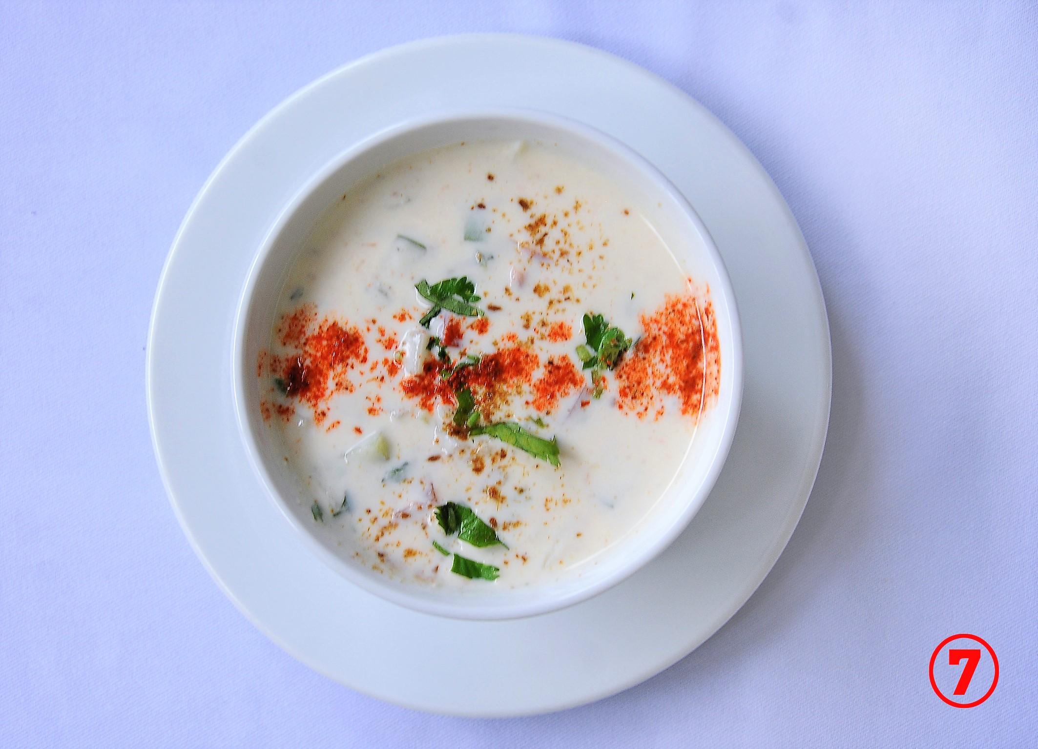 Soup, raita & salad 