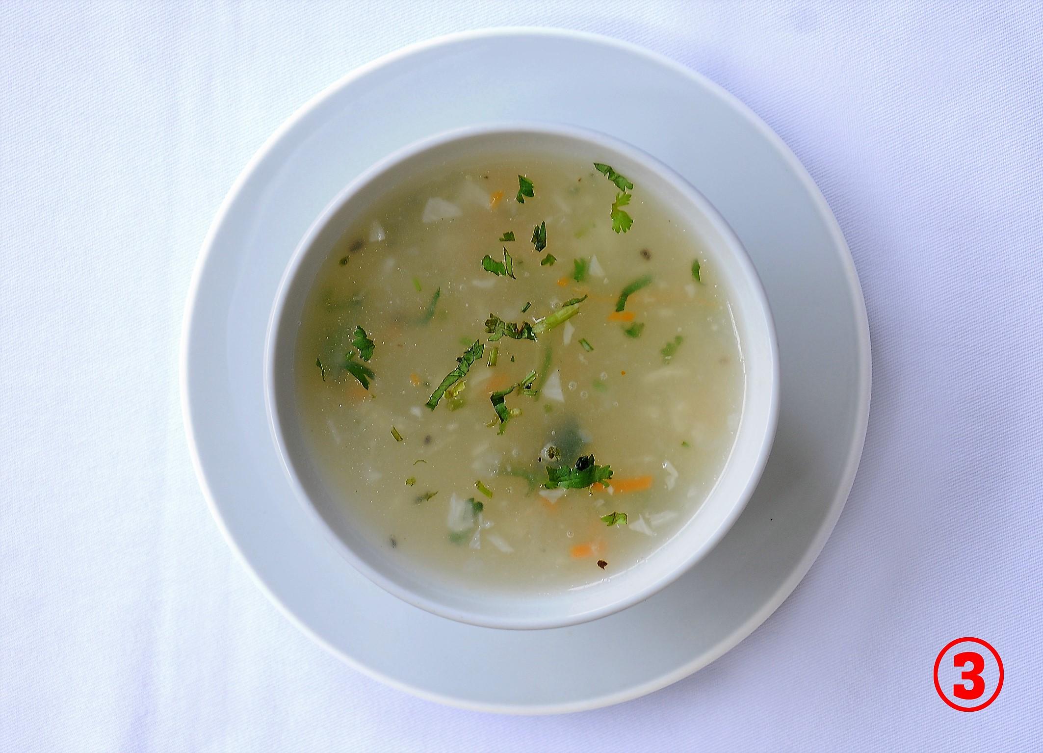 Soup, raita & salad 